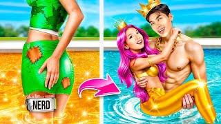 Broke vs Rich at Swimming Pool! We Became Mermaids!