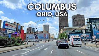 Columbus Ohio Driving Tour, USA: Downtown Columbus - 4K