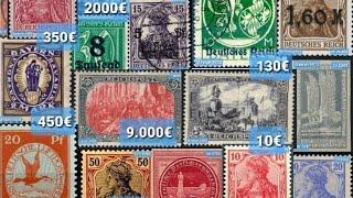 most expensive 50  Deutsche Reich Germany 1900- 1920 valuable rare stamps from Germany