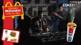 ESKEi83 playing a Live DJ Set in a McDonald's Restaurant (The ShakeBurger)