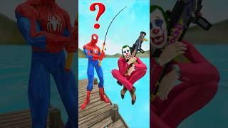 Spider-man challenge fishing vs Joker, Venom, Granny #gta #gtav  #spiderman #funnyvideo #homemaranha