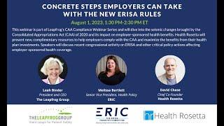 Concrete Steps Employers can take with the new ERISA rules webinar