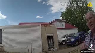 Cop cam of crazy neighbors vandalism! This is crazy!