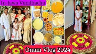 Our Onam celbrations with my in laws - 17 dishes senchu adipoli onam vlog