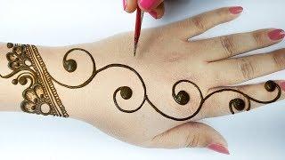 Easy Beautiful Mehndi Design - Stylish Mehndi design for hands step by step -आसान गोल टिक्की मेहँदी