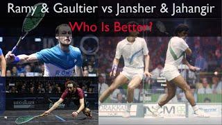 PSA Squash: Ramy Ashour & Gregory Gaultier vs. Jahangir Khan & Jansher Khan - Who's better?