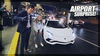 Picking up my Crush from the Airport in a LAMBORGHINI AVENTADOR S!