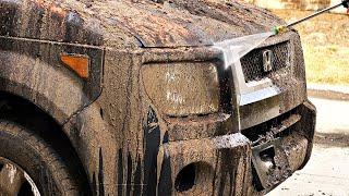 Muddy Car Pressure Washing ASMR | NO MUSIC | Auto Detailing Honda Element