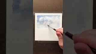 Easy Watercolor Clouds | How to paint step by step #watercolortutorial #watercolor #shorts