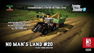 No Man's Land/#20/Oat & wheat Harvest/Baling & Collecting Straw/Selling Furniture/FS22 4K Timelapse