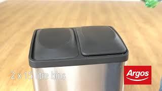 Argos HOME 30 Litre Recycling Pedal Bin with 2 Compartments