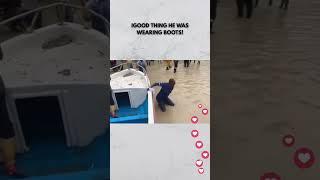 GOOD THING HE WAS WEARING BOOTS! #lucky #boots #fail #moment #funny #relief #reaction