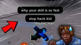 "why your skill is so fast stop hack kid" | The Strongest Battlegrounds | ROBLOX