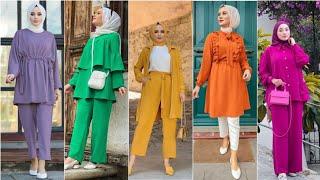 Trendy Plain Dress Designs with Hijab | How to Design Plain Dresses | Casual wear Plain Suits | 2023