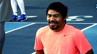 Manny Pacquiao Training at UCLA's Drake Track & Field Stadium - UCN Exclusive