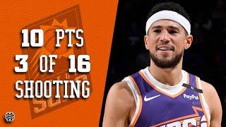 Devin Booker 10 pts 3 of 16 shooting vs Sixers 24/25 season