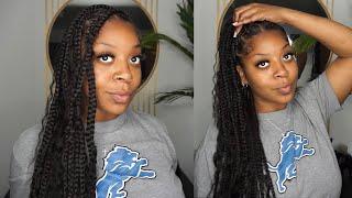 LARGE BOHEMIAN KNOTLESS BRAIDS W/ HUMAN HAIR | WATER WAVE BULK HAIR | YWIGS HAIR