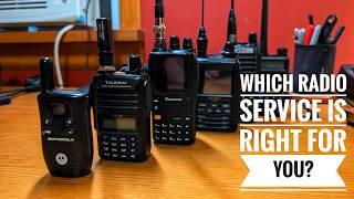 Which radio service is right for you?  Ham, FRS, GMRS, MURS, CB and LMR compared.