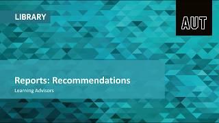 Reports: Recommendations