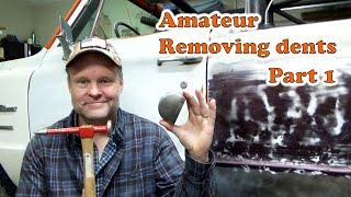 Hammer and dolly dent removal, 1971 Chevy Blazer bdp#2