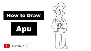 Art 116 - How to Draw Apu Nahasapeemapetilon - Easy Cartoon Drawing 2022