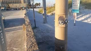 Use Flip Flops washing sand off.. All florida beaches.