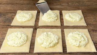 New quick recipe, simply combine cottage cheese with puff pastry!