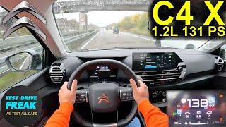 2024 Citroën C4 X PureTech 130 (131 PS) Autobahn POV  Normal Speed Drive with Fuel Consumption