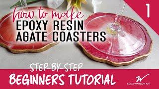 Beginners Tutorial PART 1 - Step-by-Step on how to make your own epoxy resin agate coasters