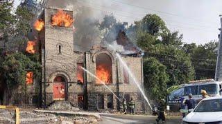 Breaking News Terrible Fire Of An Abandoned Church Firefighter Hospitalized Heat Exhaustion. 8-21-24