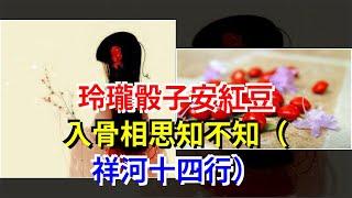 玲瓏骰子安紅豆，入骨相思知不知（祥河十四行）