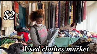 Used clothes market in souk kenitra,Morocco/thrift try on haul التوفير معي