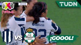 ¡Evangelista cierra la pinza y gool! | Monterrey 2-0 Santos | Liga Mx Femenil AP2024-J3 | TUDN