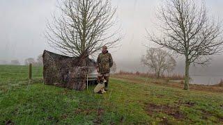 Winter Car Camping in HEAVY RAIN - Camo Net & Tarp