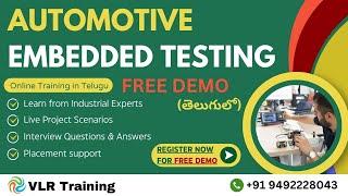 Automotive Embedded Testing Demo in Telugu  | VLR Training - 9492228043