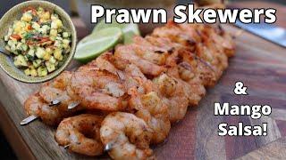 Prawn Skewers with Mango Salsa | 31 Days of BBQ