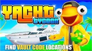 YACHT TYCOON MAP FORTNITE CREATIVE - FIND VAULT CODE LOCATIONS (SAFE CODE)