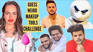 My Youtuber Friends Guess Weird Makeup Tools Challenge ft. Angry Prash, Fukra Insaan, Funcho, Addy