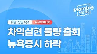 [모닝브리핑] 뉴욕 마감 시황을 핵심만 쏙쏙 뽑아 전해드립니다 (2024년 11월 13일)