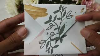 GA050 Kartu Ucapan dan Amplop Greeting Card Leaves Gold Theme AMSTOREINDO