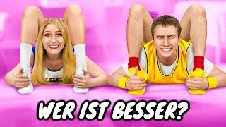 JUNGS vs. MÄDCHEN CHALLENGE: WER IST BESSER?  Schüler-Typen! Lustige Szenen auf 123 GO! SCHOOL