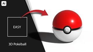 Create a 3D Pokéball in Adobe Illustrator 2025: From Beginner to Pro