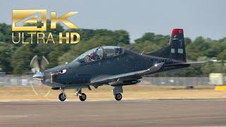 (4K) TAI Hurkus C2 Turkish Aerospace Industries flying display Farnborough 2022 FAB EGLF FIA22