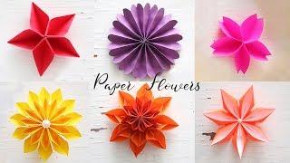 6 Easy Paper Flowers | Flower Making | DIY