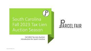 South Carolina Tax Lien Auctions (Fall 2023)