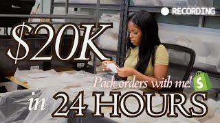 $20k IN 24 HOURS, Relaunched My Brand, Pack Orders w/ Me // SMALL BUSINESS VLOG # 03 // BTS