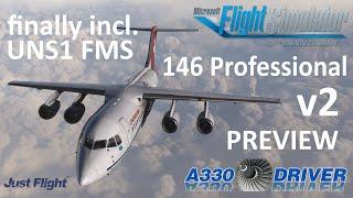 JustFlight 146 Professional v2 PREVIEW | Custom FMS, brand new cabin and more! | Real Airline Pilot