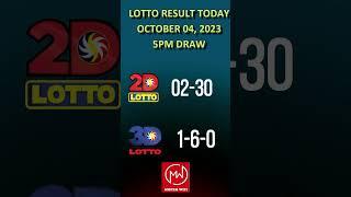 Lotto Result Today 5:00 pm draw October 04, 2023 #shorts