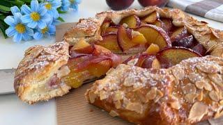 Быстрый Пирог с Персиками . Фруктовая ФРАНЦУЗКАЯ ГАЛЕТА
