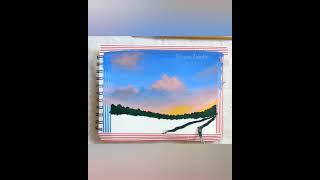 simple acrylic painting for beginners️acrylic landscape painting tutorial #art #shorts #artist #yt